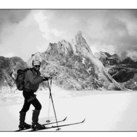 Jim Truscott skiing.