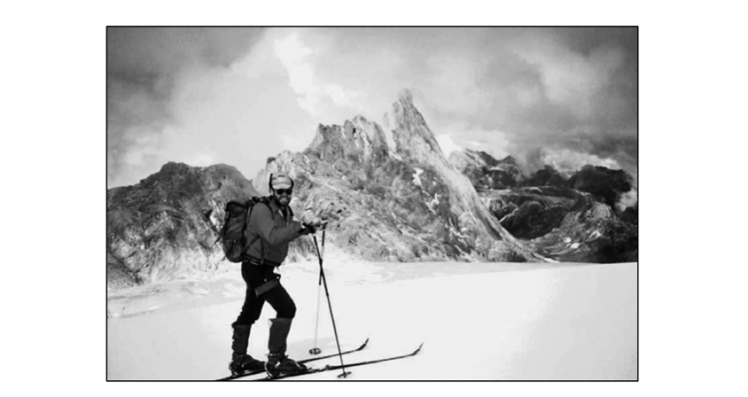 Jim Truscott skiing.