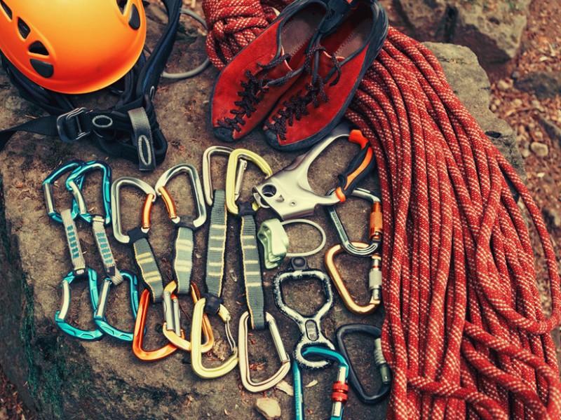 Climbing gear from Shutterstock.