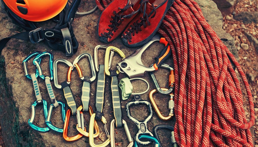 Climbing gear from Shutterstock.