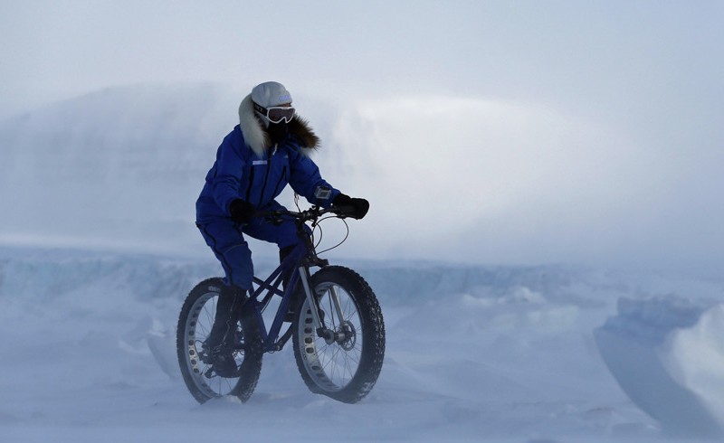 Cycling in Spitsbergen.