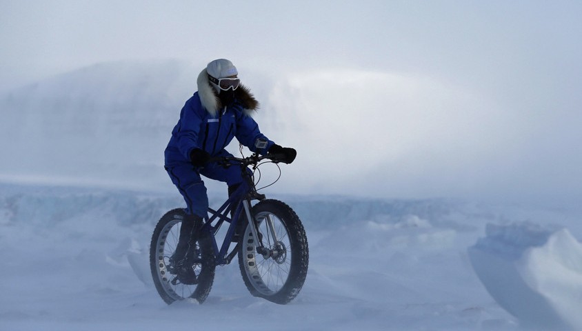 Cycling in Spitsbergen.