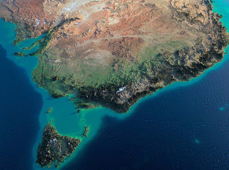 Satellite image of southeastern Australia
