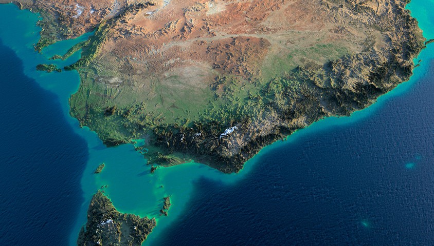 Satellite image of southeastern Australia