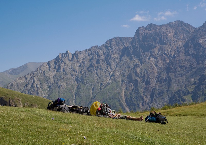 Hikers resting